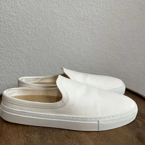 Jenni Kayne White Canvas Slip-On Slider Sneaker Shoes Women's 41 11 Run Small